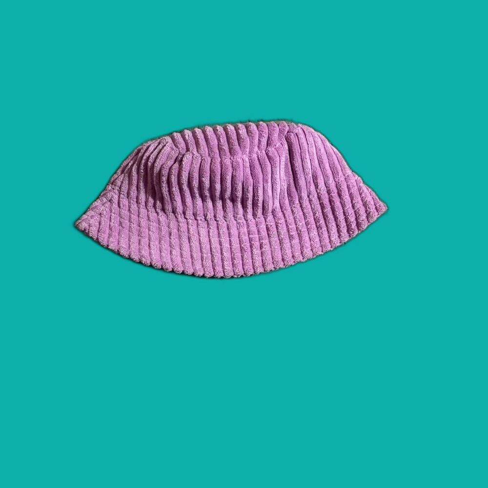 Purple Ribbed Bucket Hat